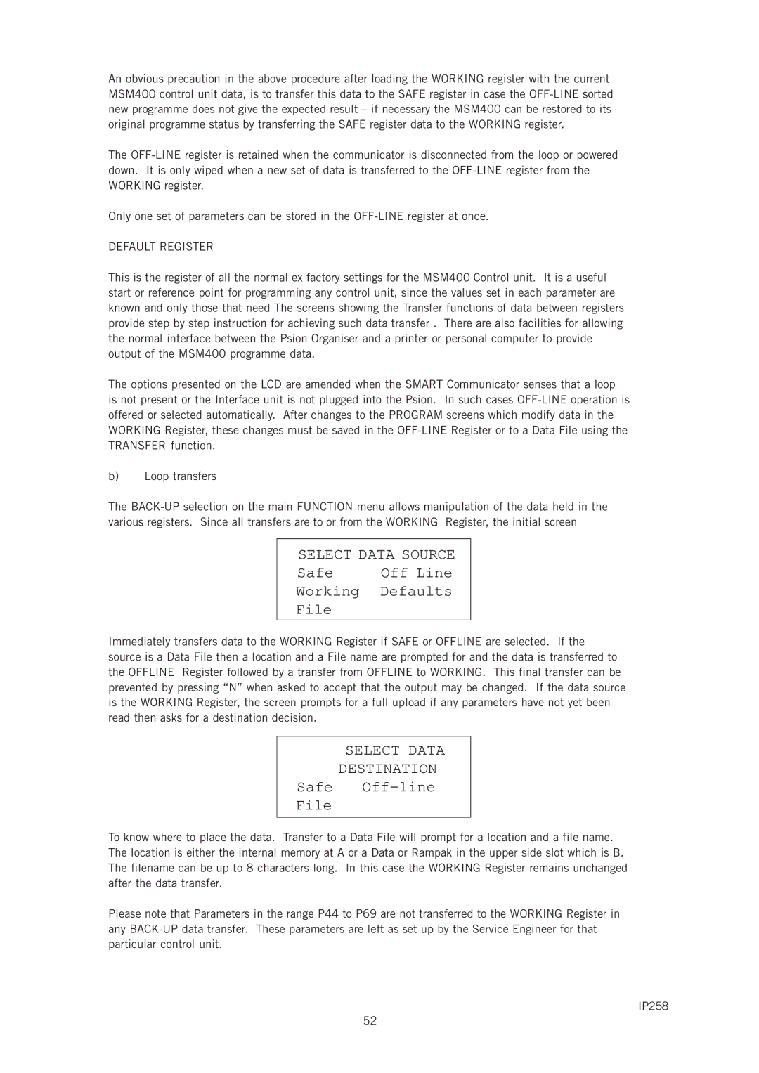 Emerson IP258 manual Select Data Source 