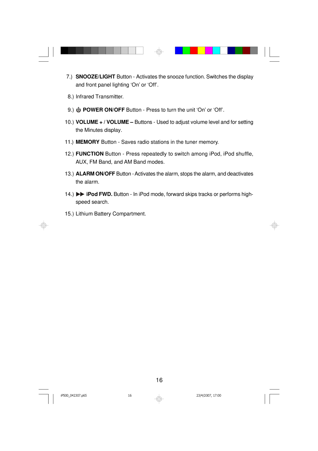 Emerson iP500 owner manual IP500042307.p65 23/4/2007 