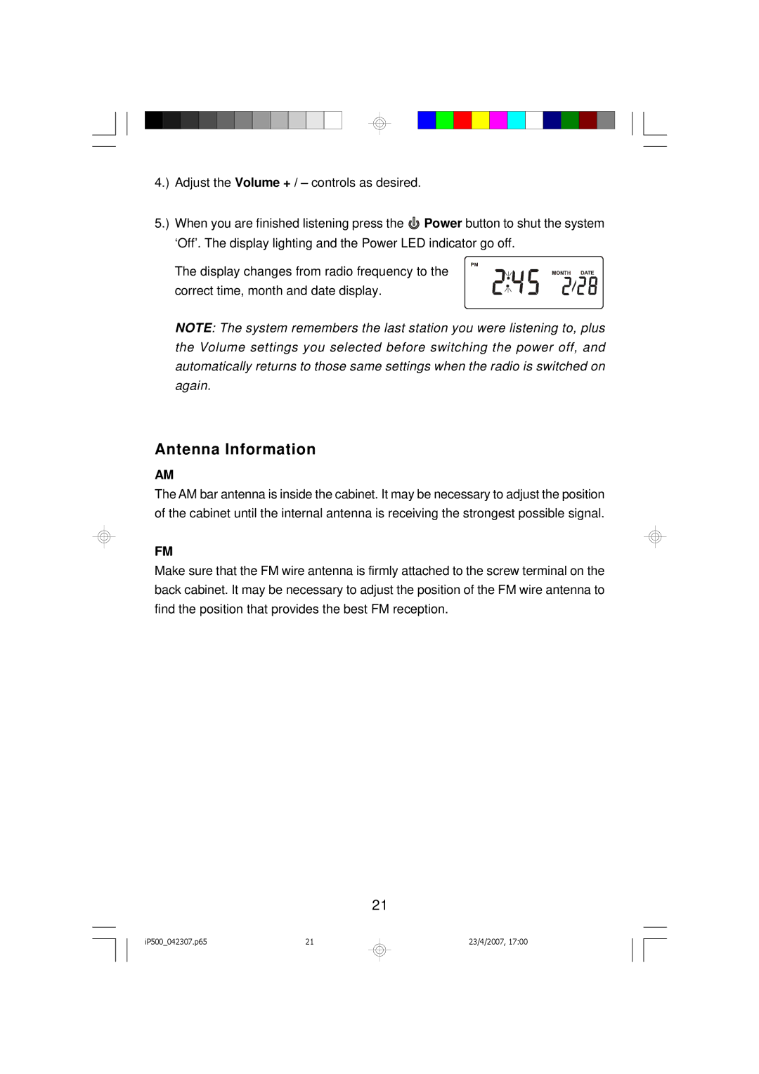 Emerson iP500 owner manual Antenna Information 