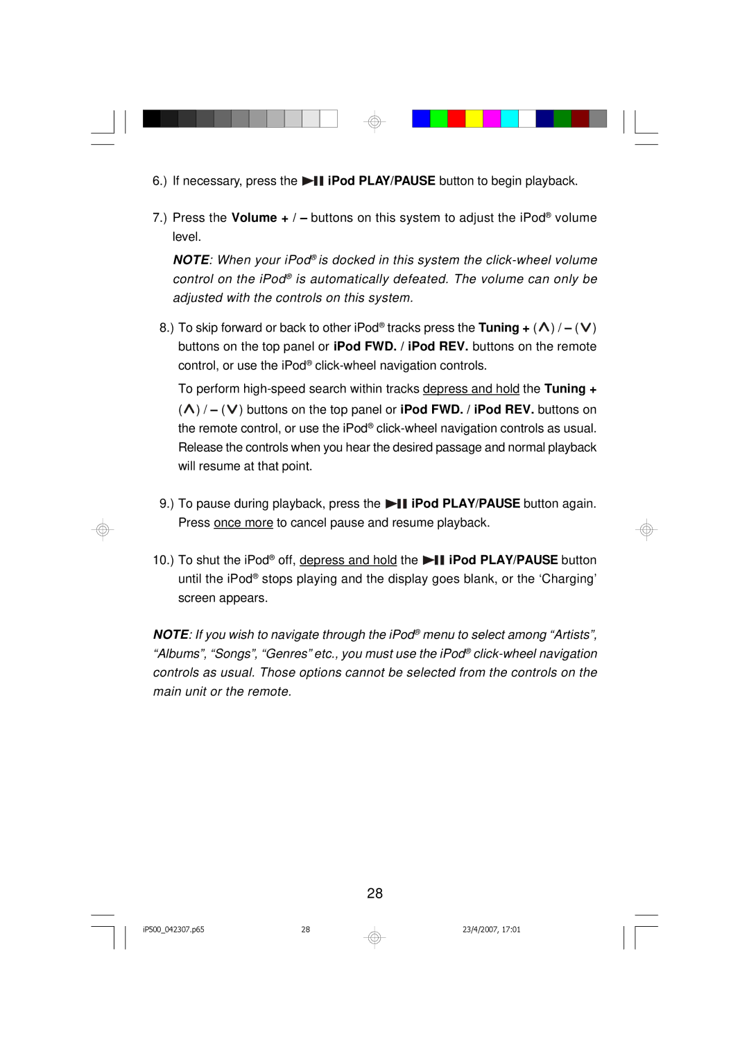 Emerson iP500 owner manual IP500042307.p65 23/4/2007 