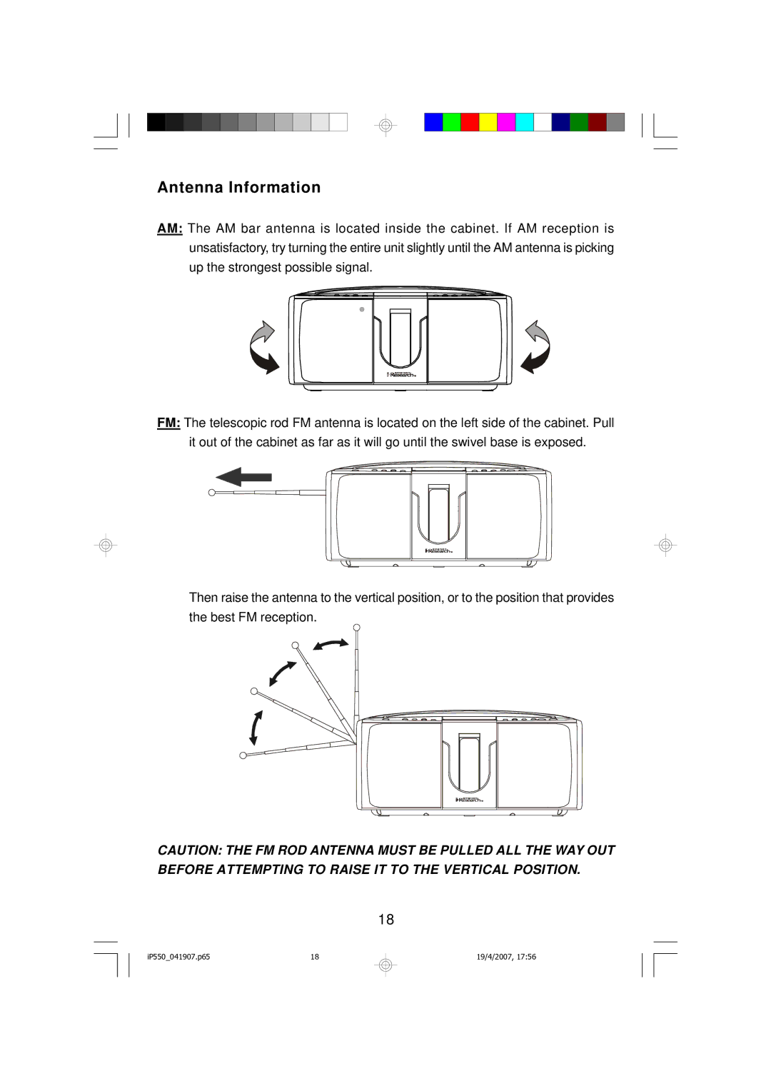 Emerson iP550BK owner manual Antenna Information 