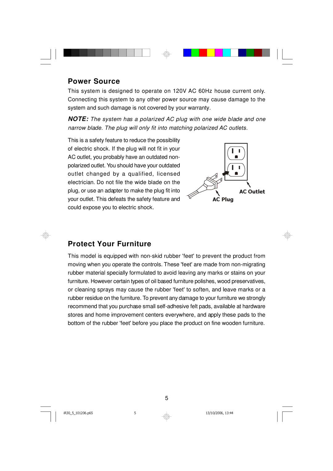 Emerson iR30 owner manual Power Source 