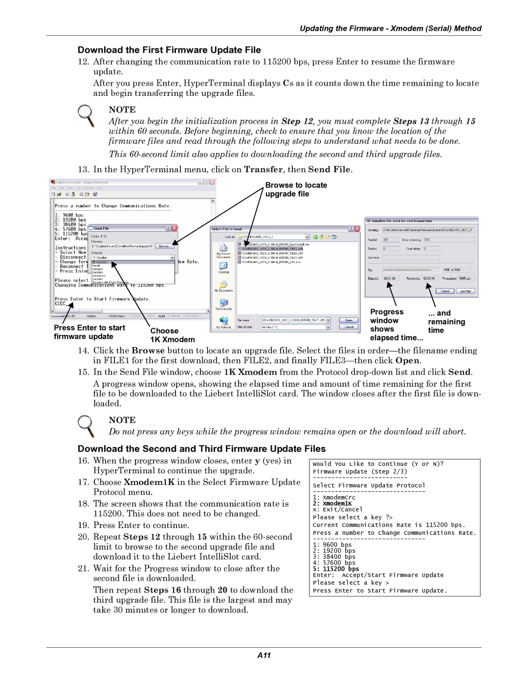 Emerson IS-WEB485ADPT Download the First Firmware Update File, Download the Second and Third Firmware Update Files 