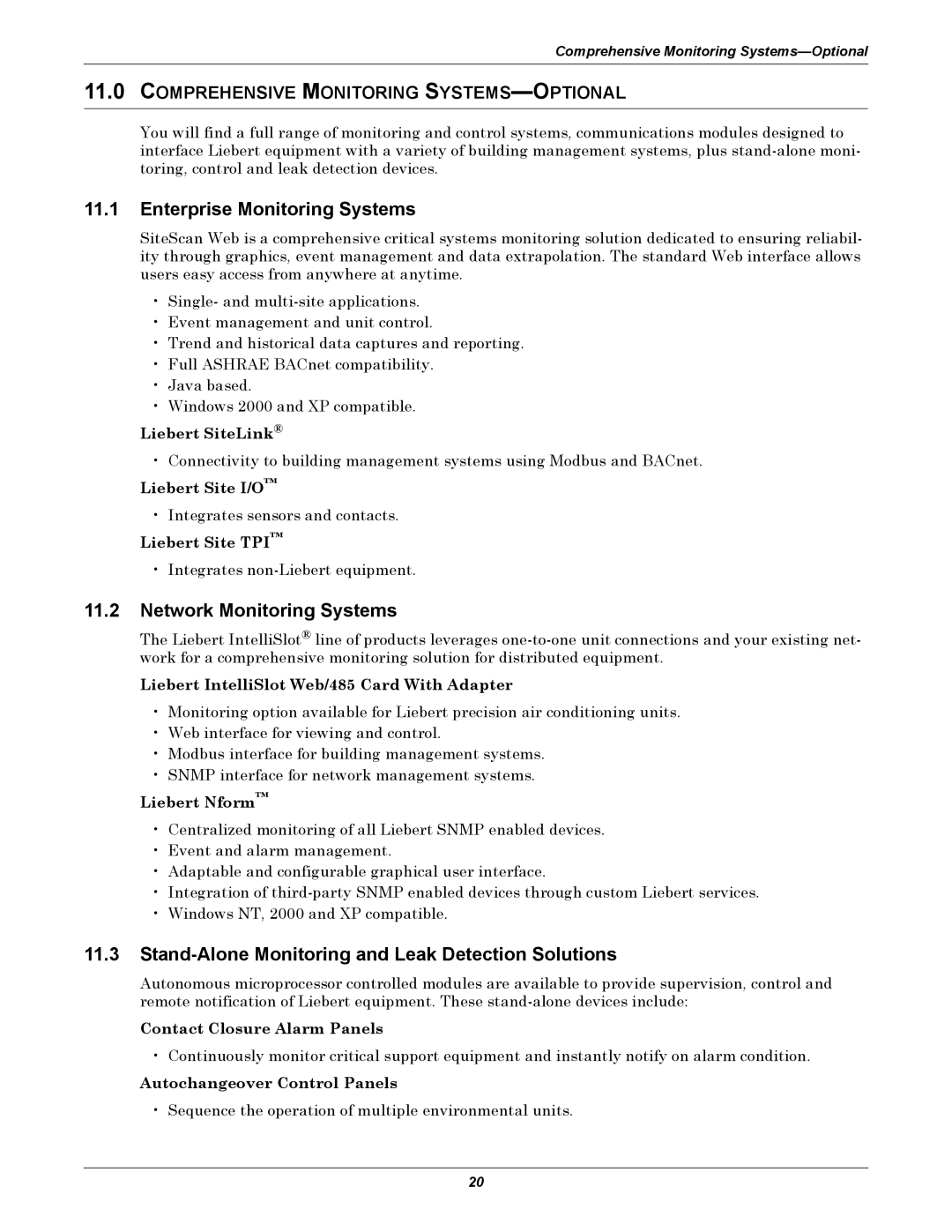 Emerson ITR Enterprise Monitoring Systems, Network Monitoring Systems, Stand-Alone Monitoring and Leak Detection Solutions 