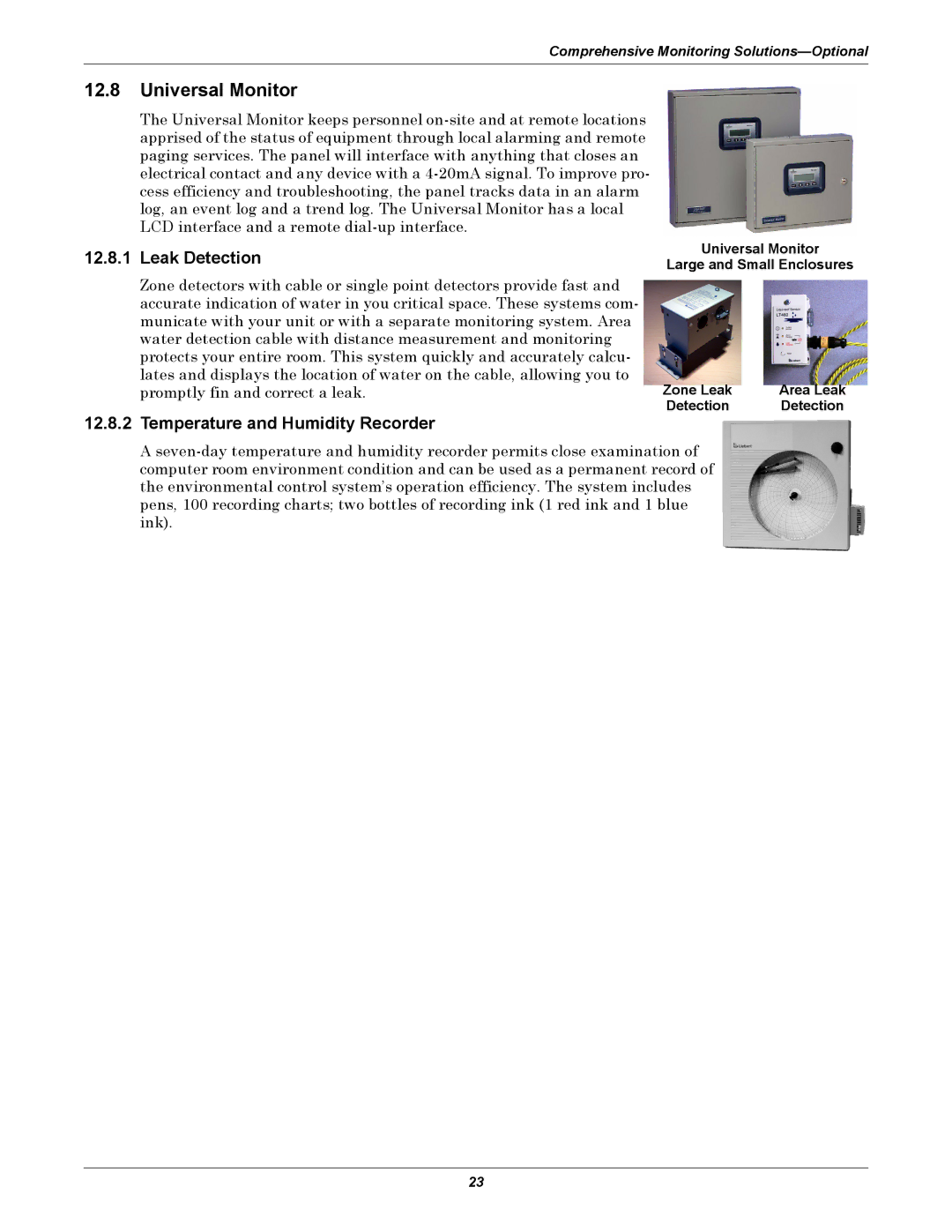 Emerson ITR manual Universal Monitor, Leak Detection, Temperature and Humidity Recorder 