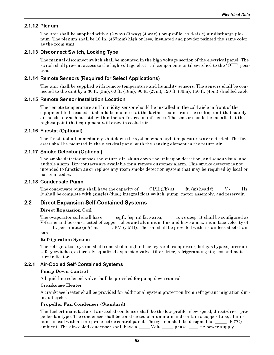 Emerson ITR manual Direct Expansion Self-Contained Systems 