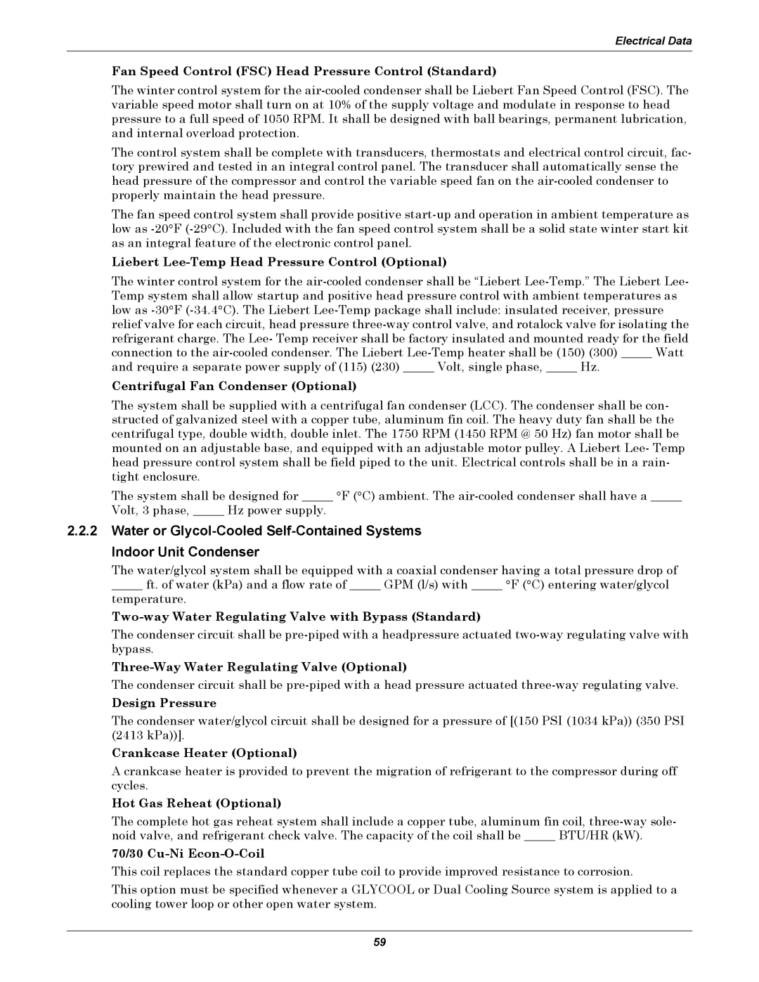 Emerson ITR manual Fan Speed Control FSC Head Pressure Control Standard, Liebert Lee-Temp Head Pressure Control Optional 