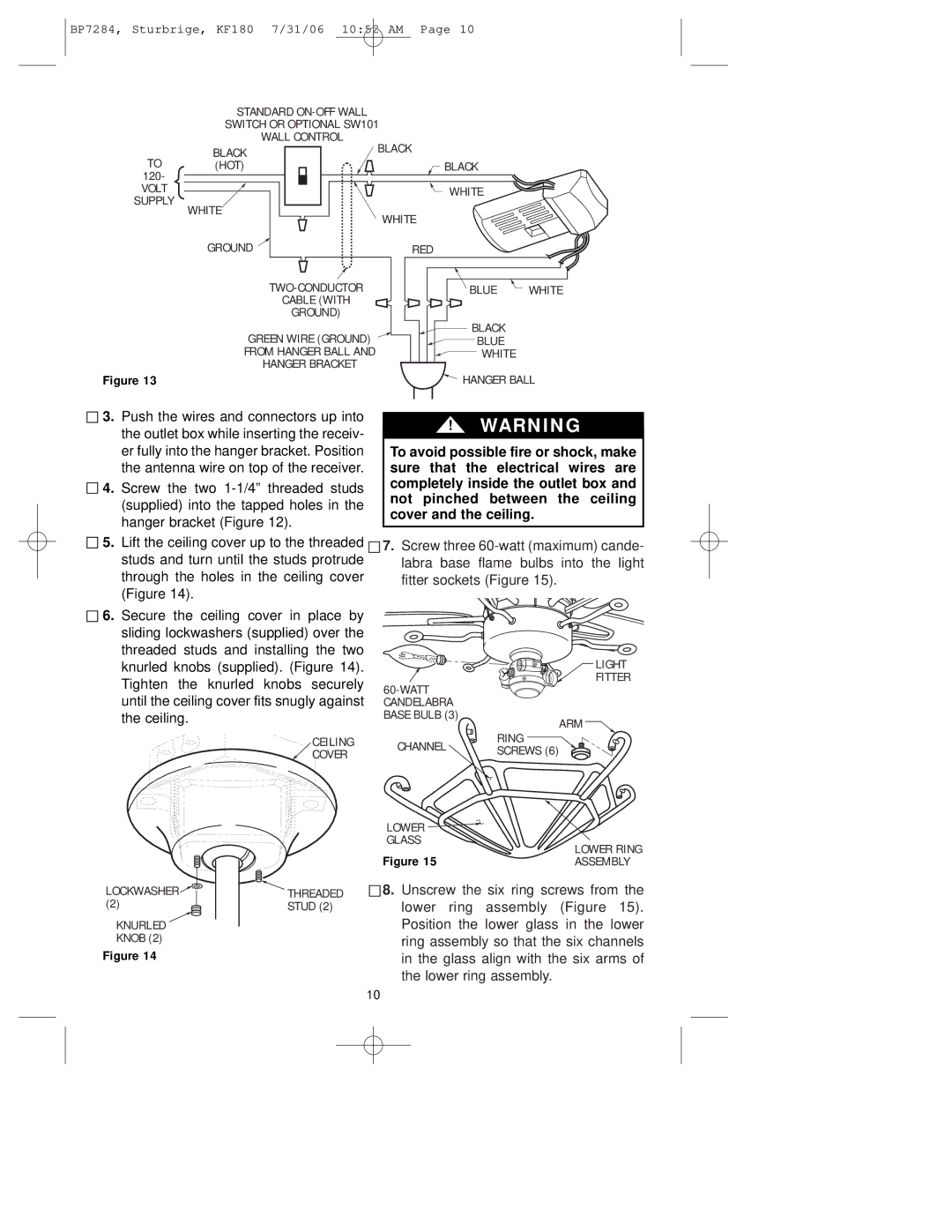 Emerson KF180 owner manual To avoid possible fire or shock, make 