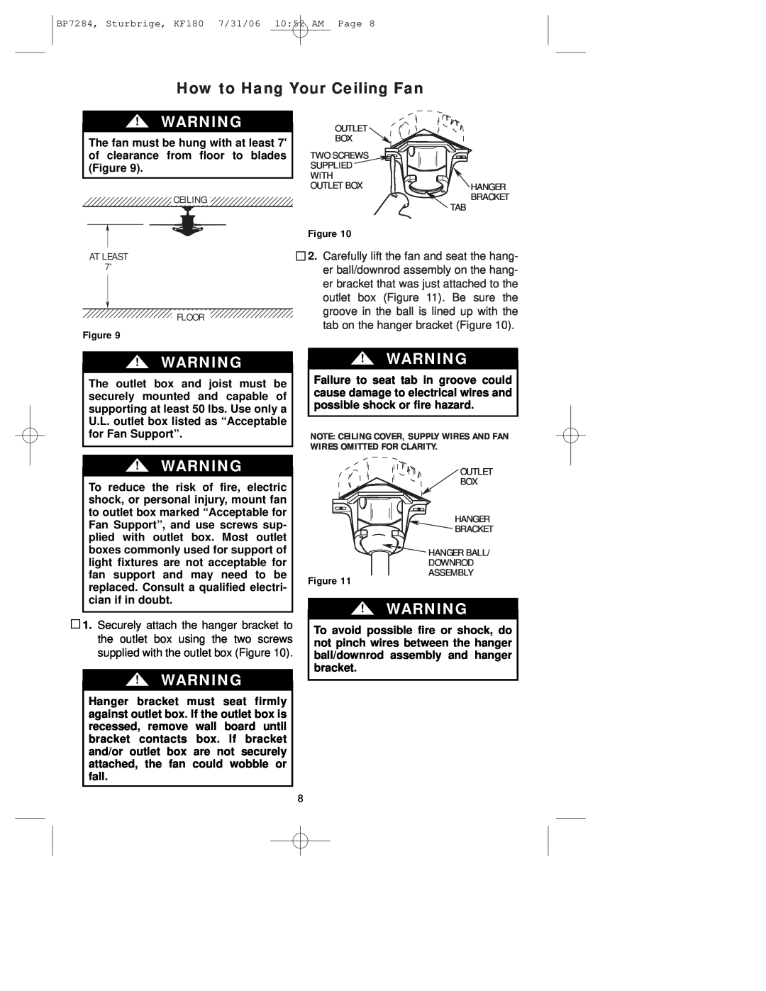 Emerson KF180 owner manual How to Hang Your Ceiling Fan 