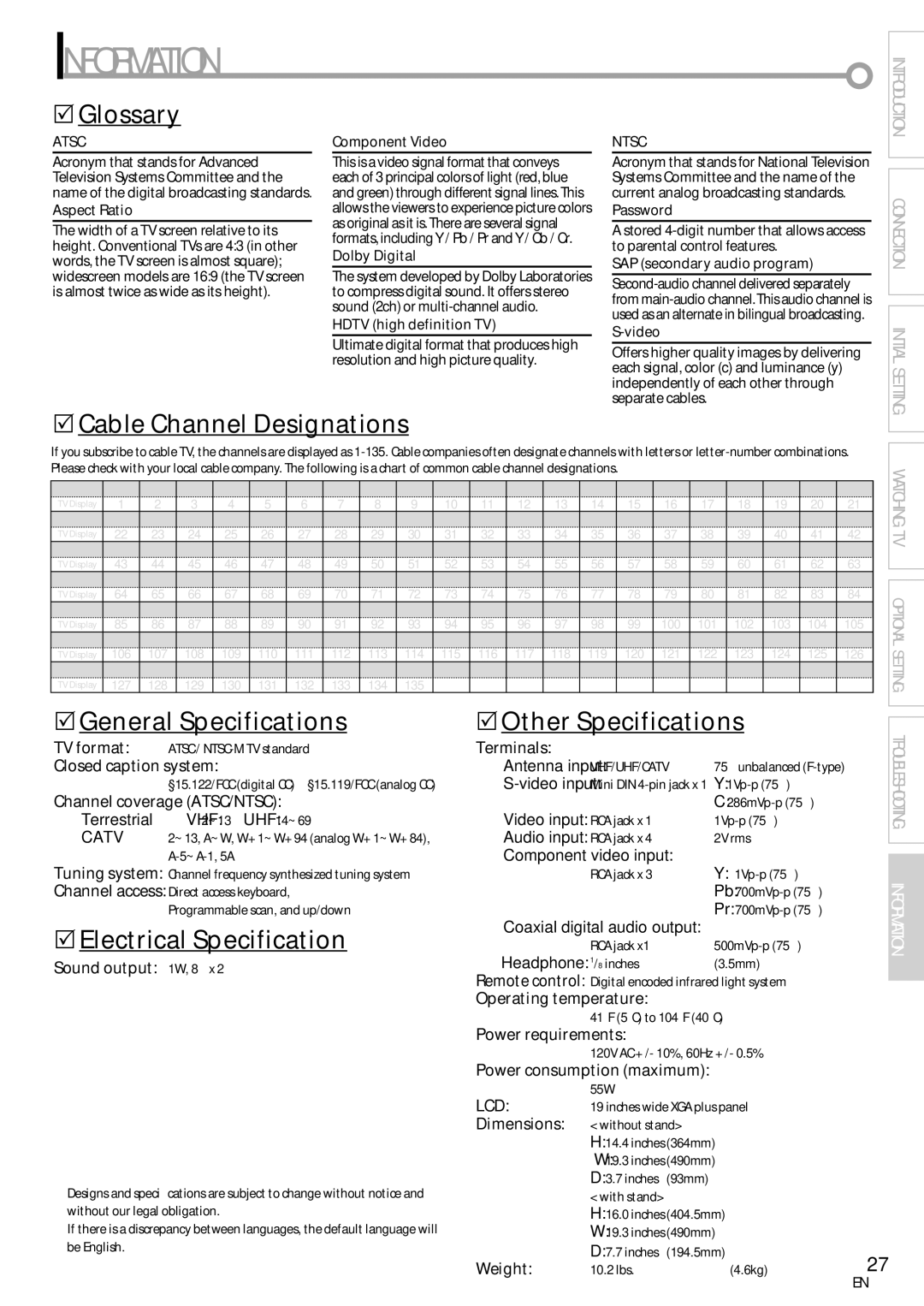 Emerson LC195EM82 owner manual Information 