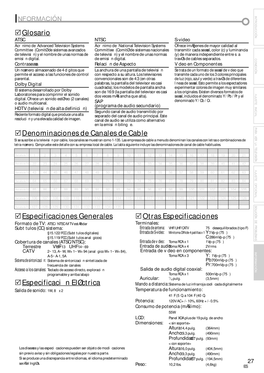 Emerson LC195EM82 owner manual Información 