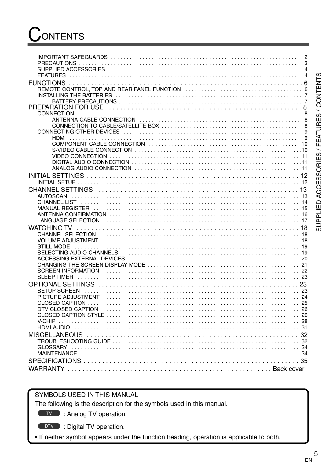 Emerson LC320EM8 owner manual Contents 