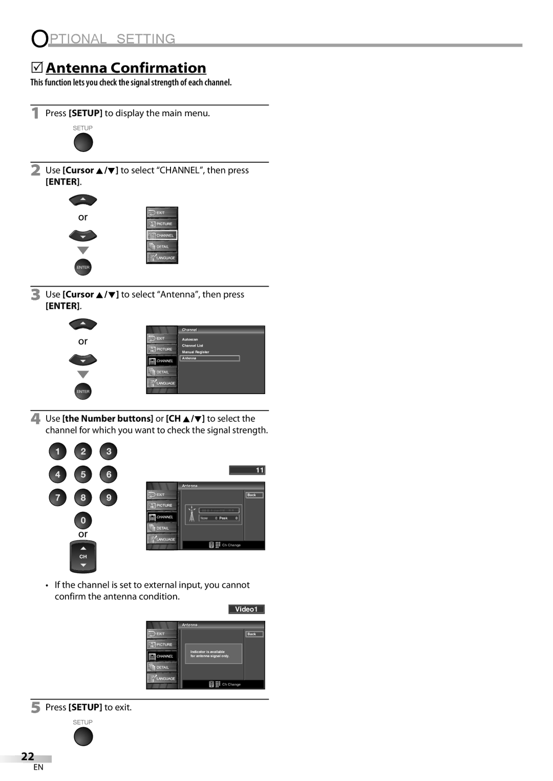 Emerson LC320EM82 owner manual 5Antenna Confirmation 