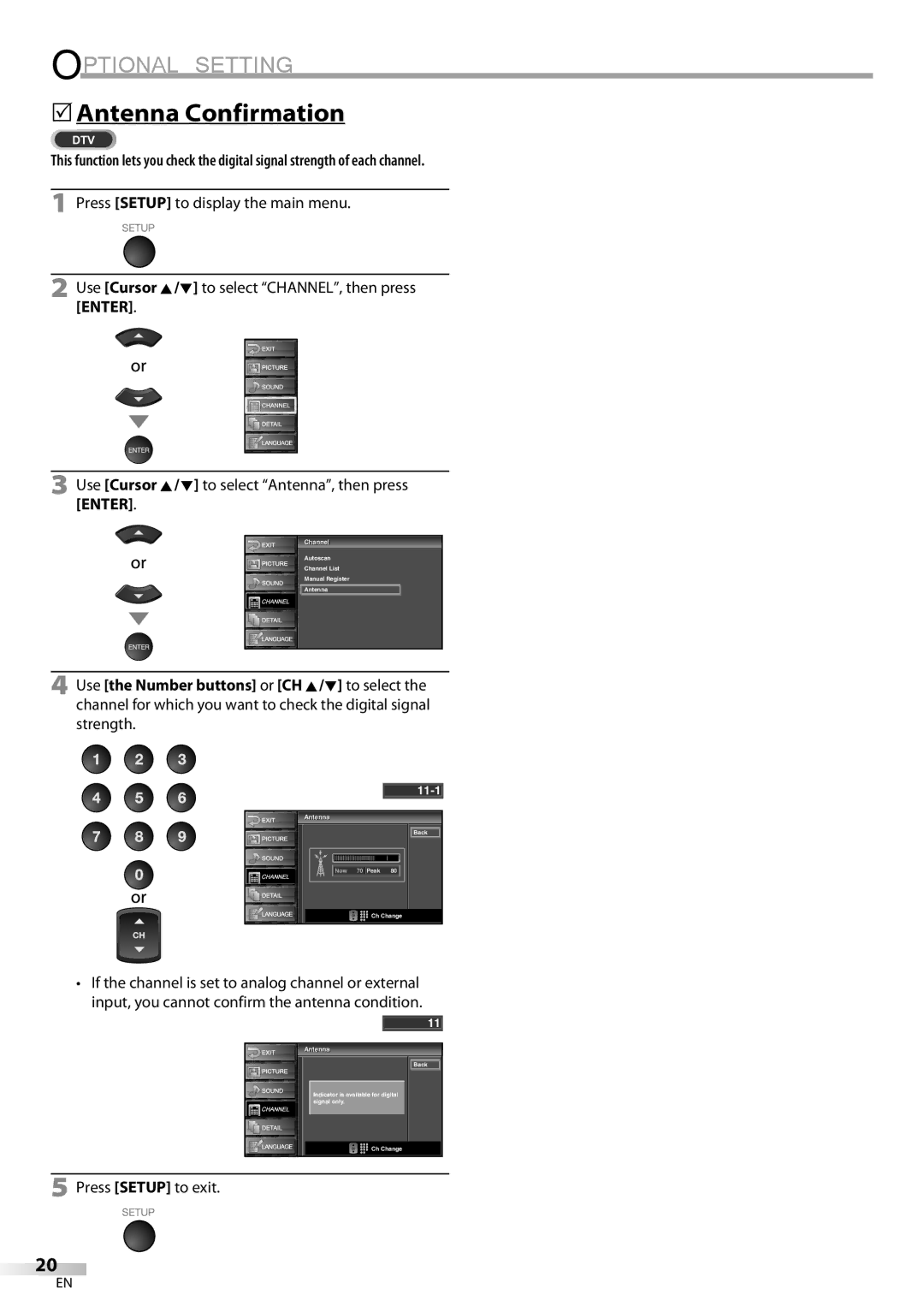 Emerson LC320EM9 3, LC320EM9 B owner manual 5Antenna Confirmation 