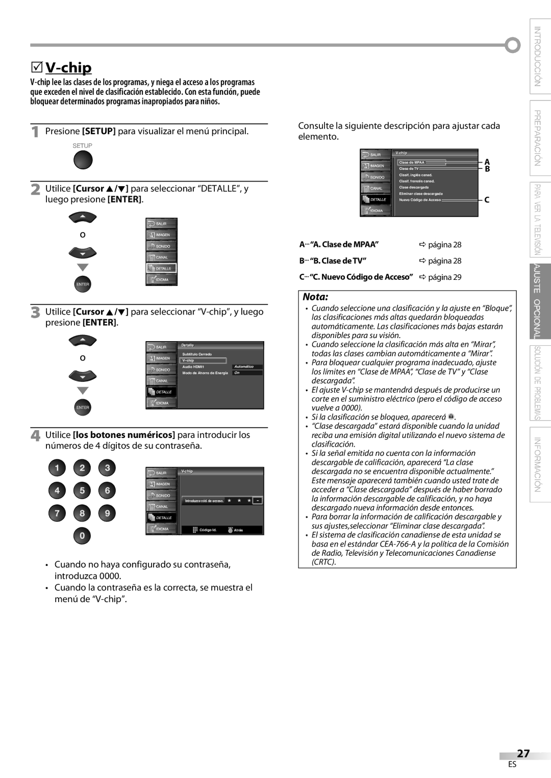 Emerson LC321EM9 owner manual Dpágina Clase de TV 