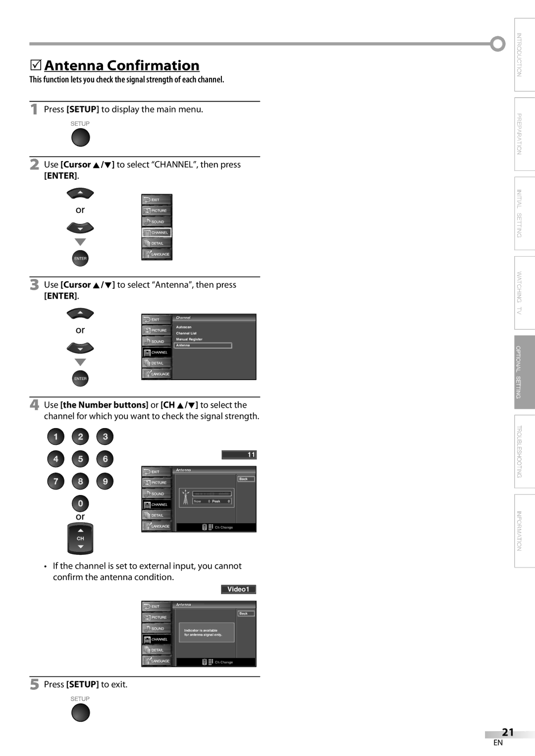 Emerson LC420EM8 owner manual 5Antenna Confirmation 