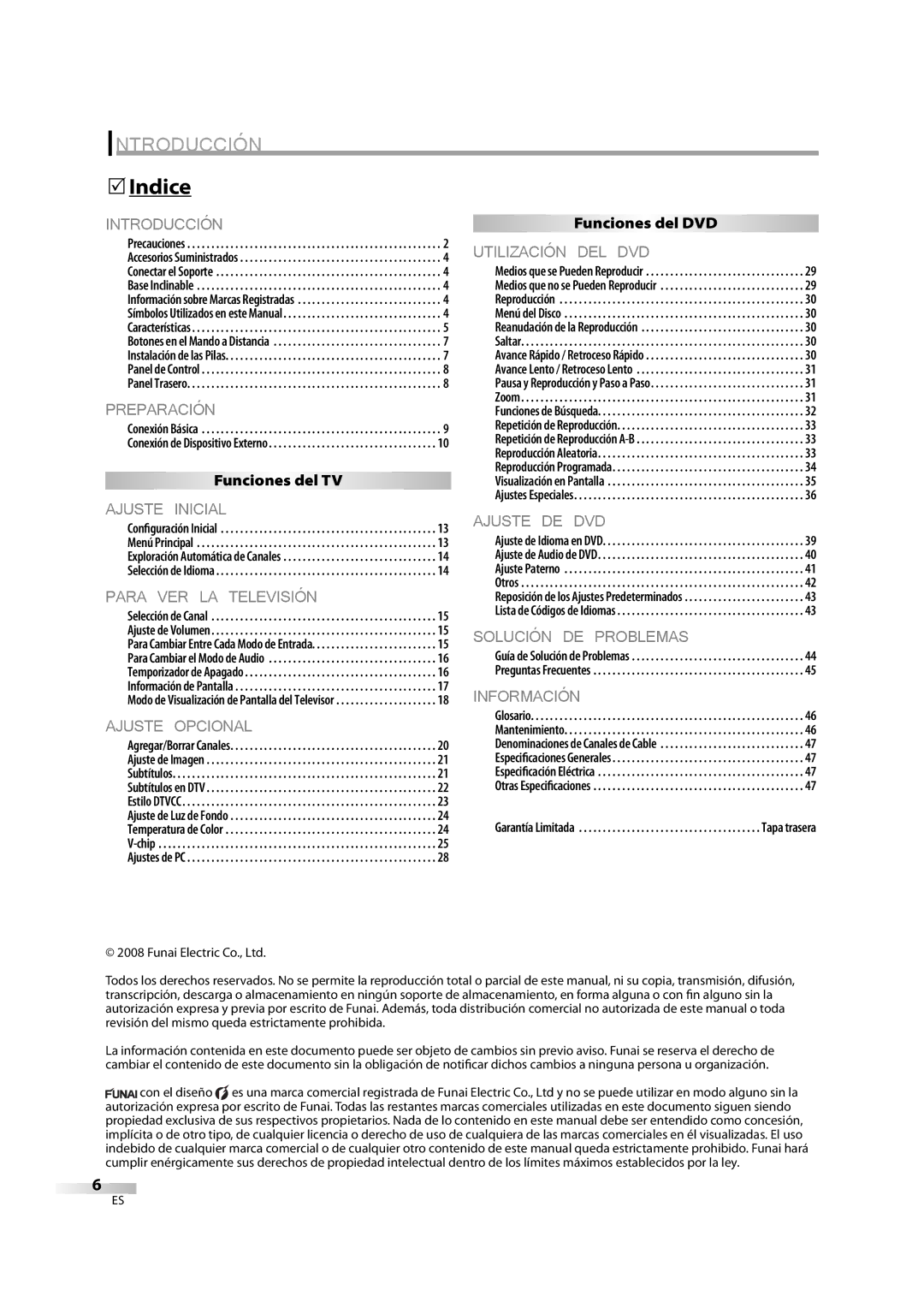 Emerson LD195EM8 2, LD195EM8 7 owner manual Introducción, Indice 