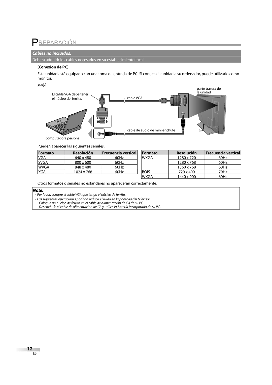 Emerson LD195EM8 2, LD195EM8 7 owner manual Conexion de PC, Pueden aparecer las siguientes señales, Formato Resolución 