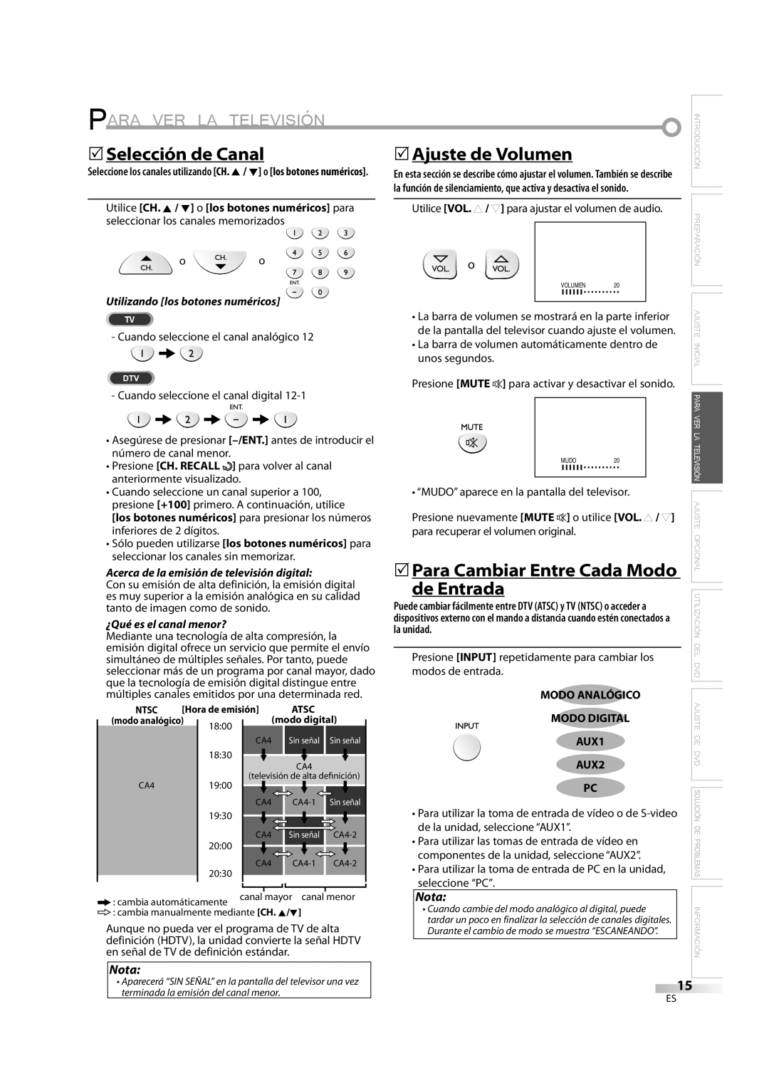 Emerson LD195EM8 7, LD195EM8 2 5Selección de Canal, De Entrada, Utilizando los botones numéricos, ¿Qué es el canal menor? 