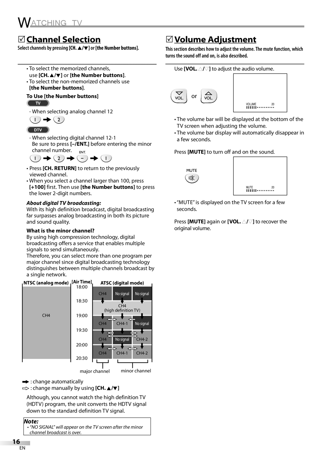 Emerson LD200EM8 owner manual Watching TV, 5Channel Selection, 5Volume Adjustment 