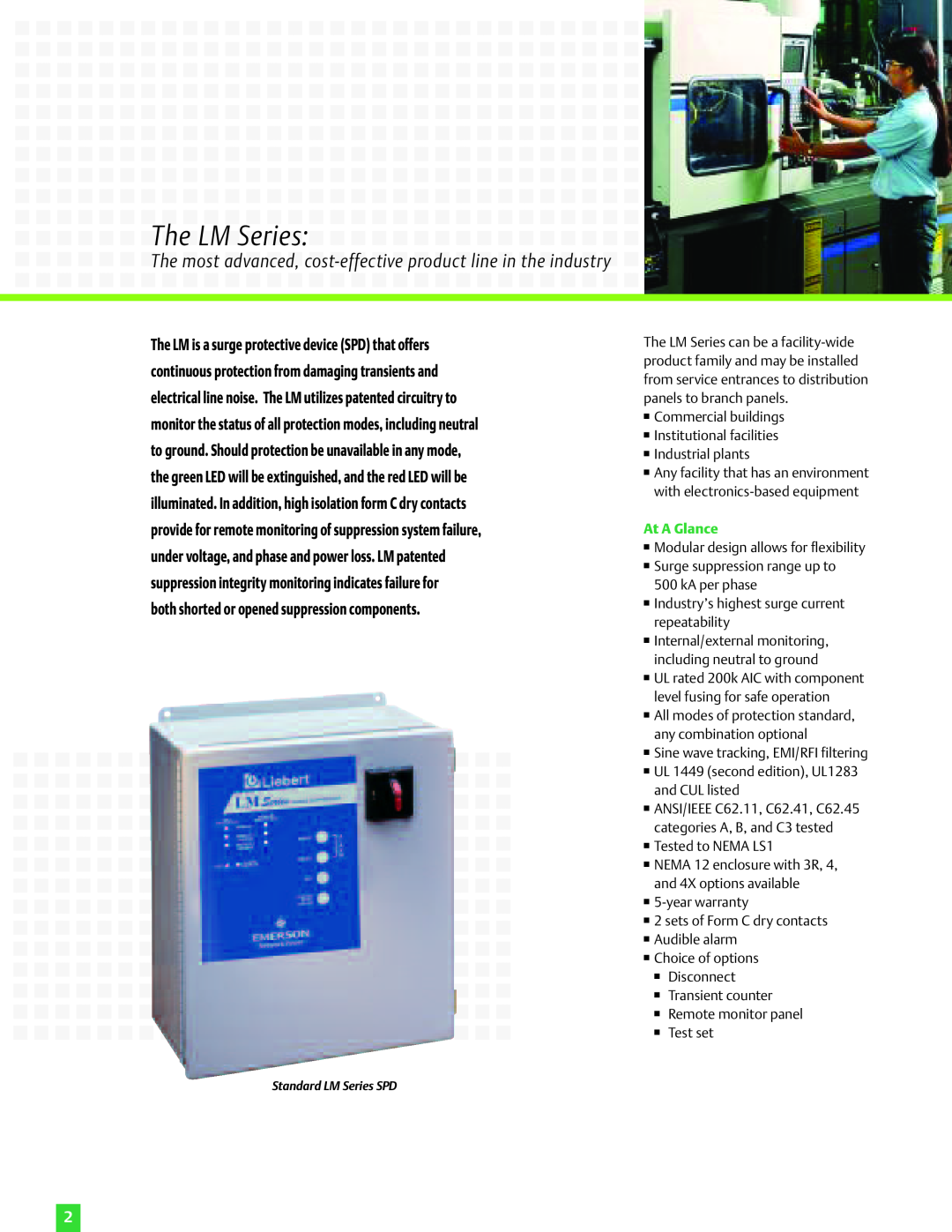 Emerson LM Series manual The LMSeries, The most advanced, cost-effective product line in the industry 