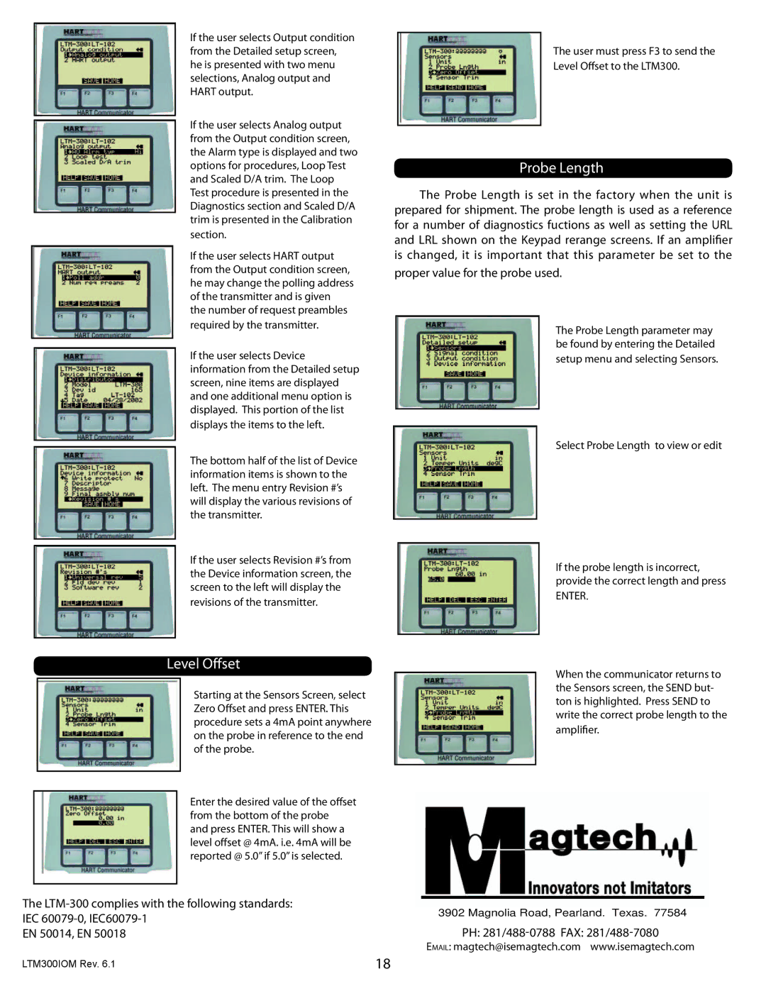 Emerson LTM-300 manual User must press F3 to send Level Oﬀset to the LTM300, Select Probe Length to view or edit 