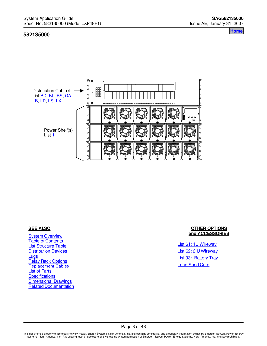 Emerson LXP48F1 manual 582135000, See Also, Other Options, Accessories 