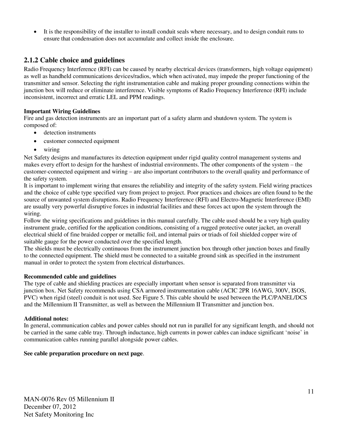 Emerson M21, M22 user manual Cable choice and guidelines, Important Wiring Guidelines 