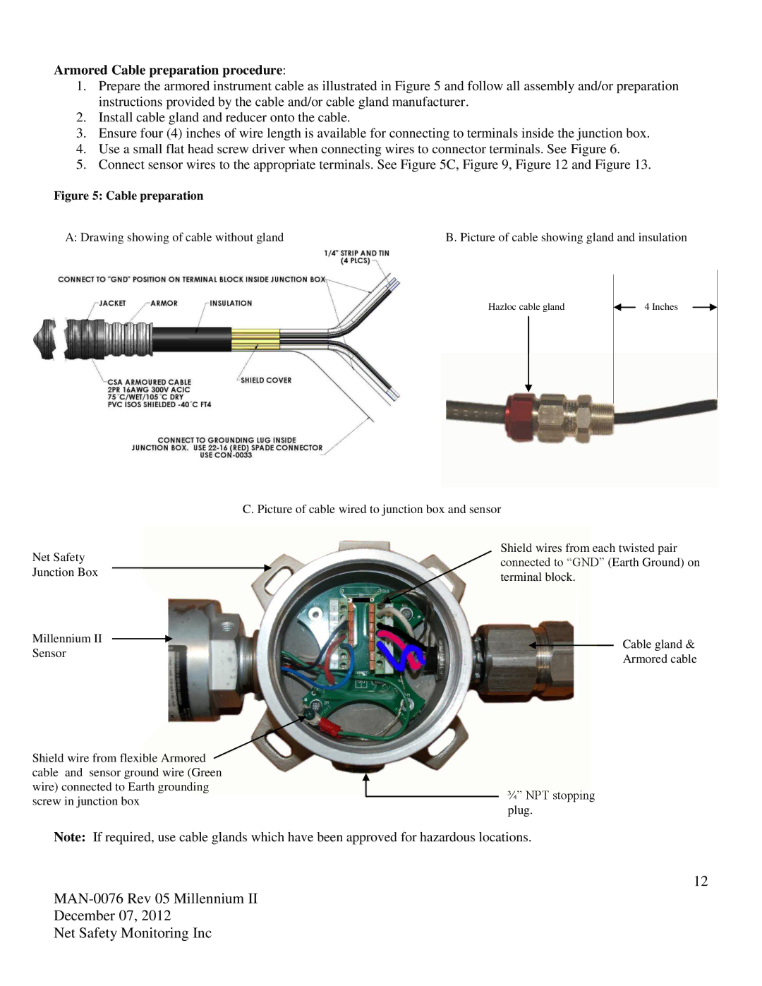 Emerson M22, M21 user manual Armored Cable preparation procedure 