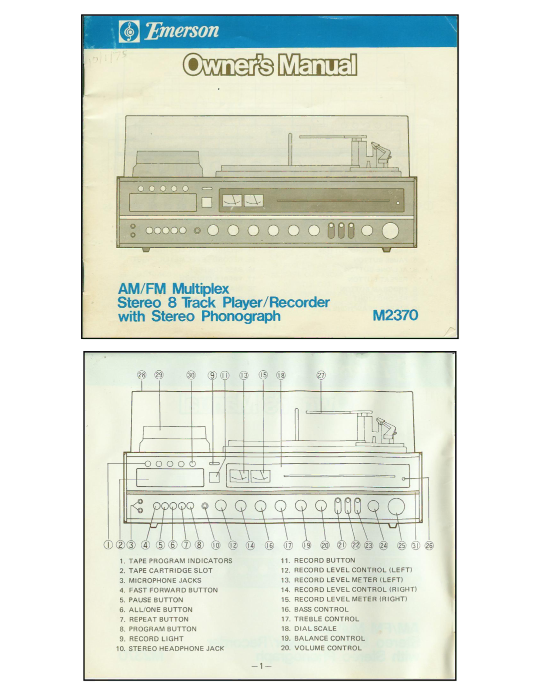 Emerson M2370 manual 