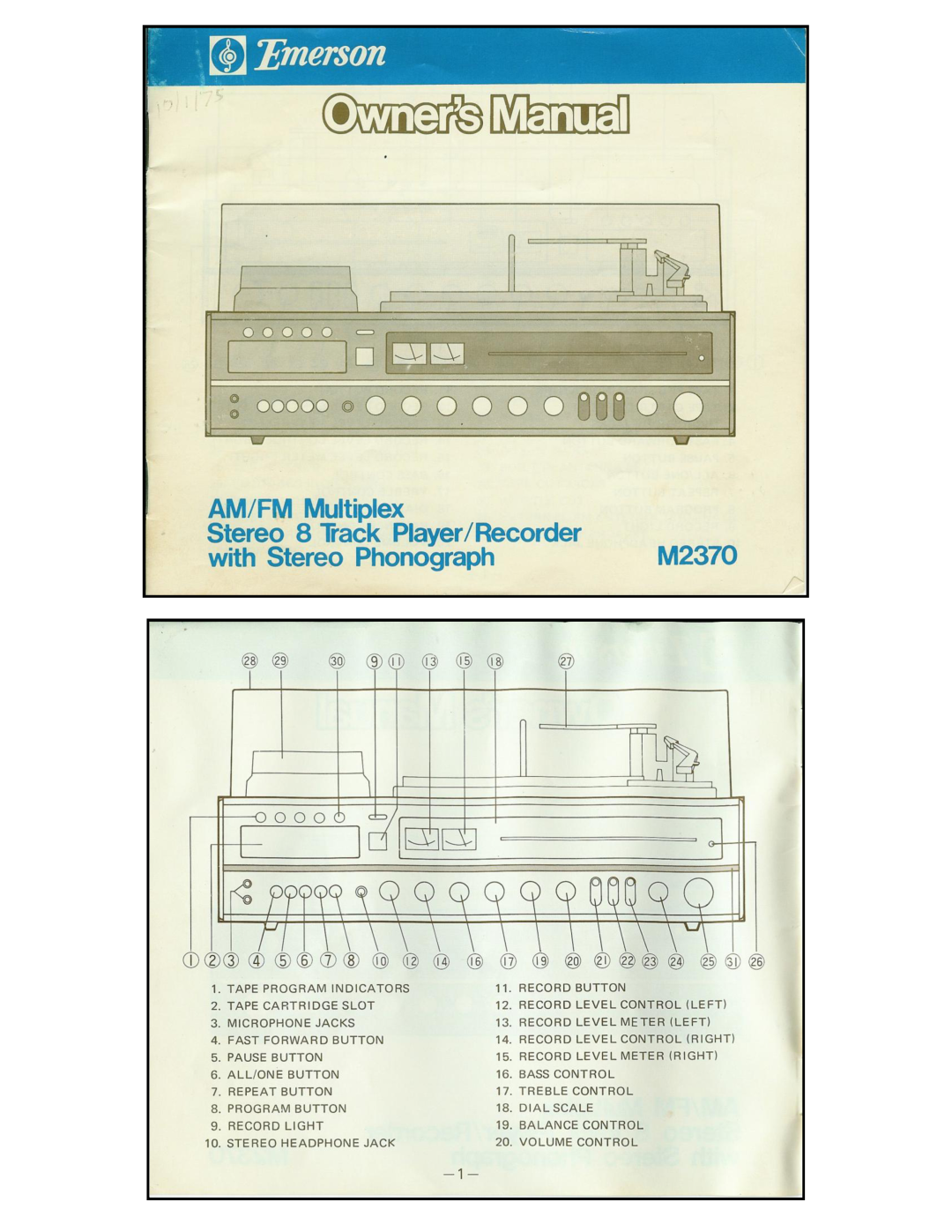 Emerson M2370 manual 