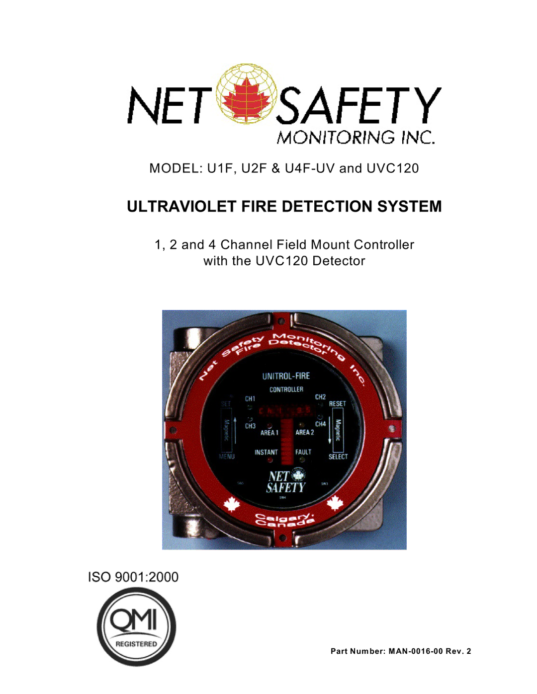 Emerson UVC120, MAN -0016-00 manual Ultraviolet Fire Detection System 