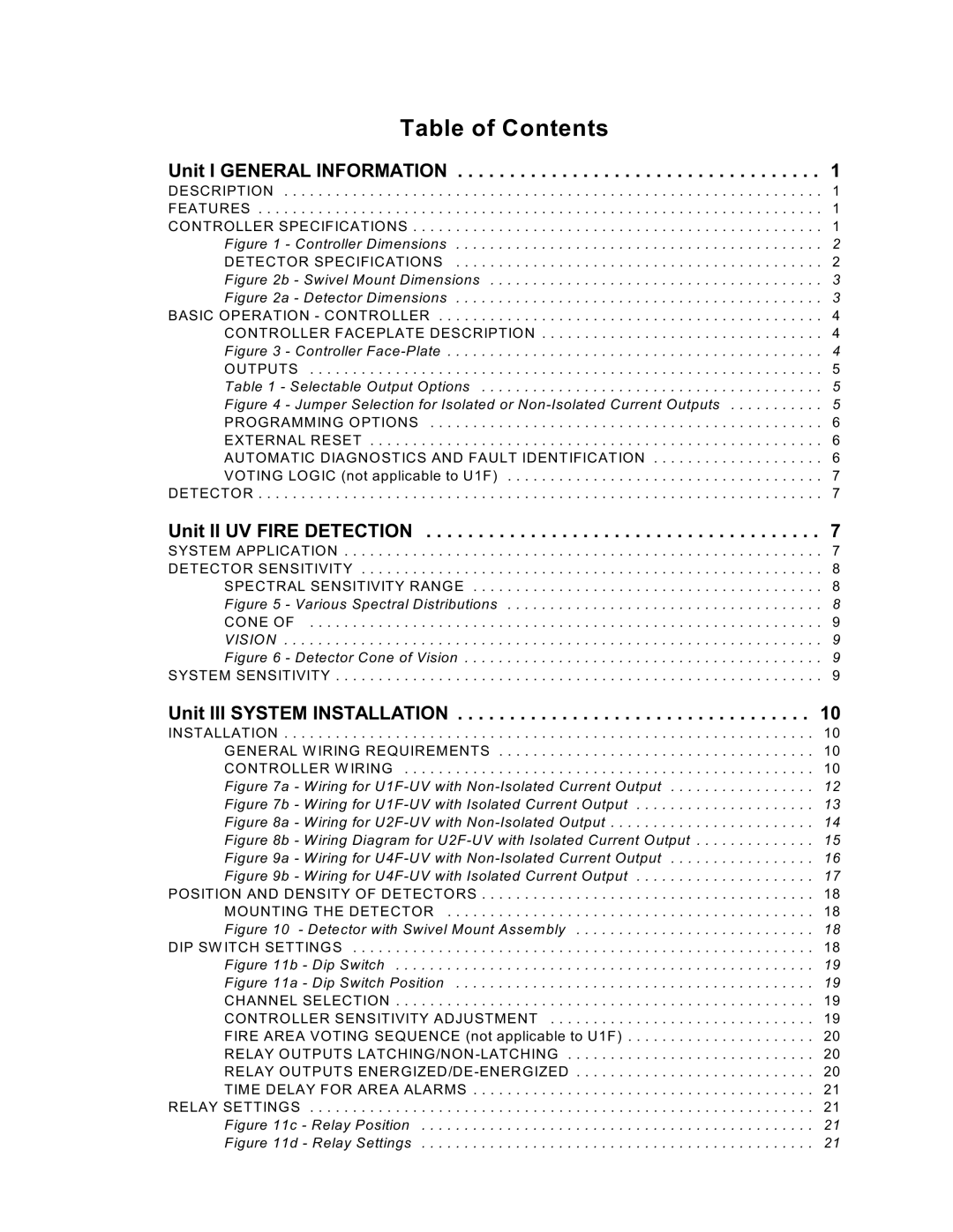 Emerson MAN -0016-00, UVC120 manual Table of Contents 