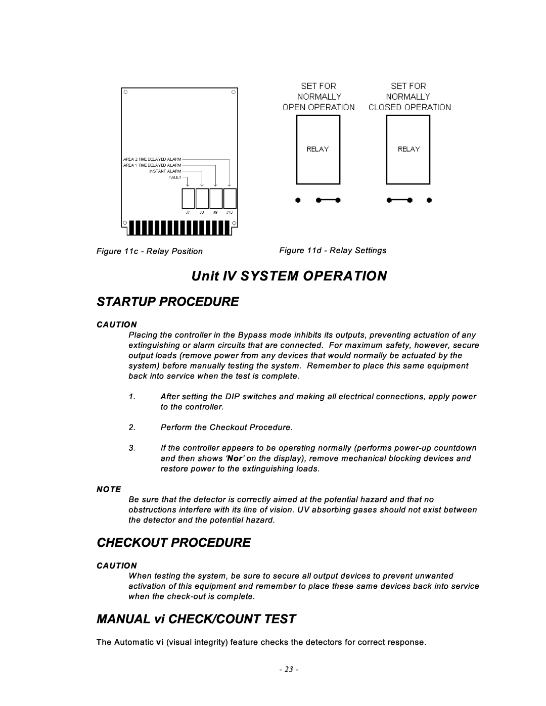 Emerson MAN -0016-00 manual Unit IV SYSTEM OPERATION, Startup Procedure, Checkout Procedure, MANUAL vi CHECK/COUNT TEST 