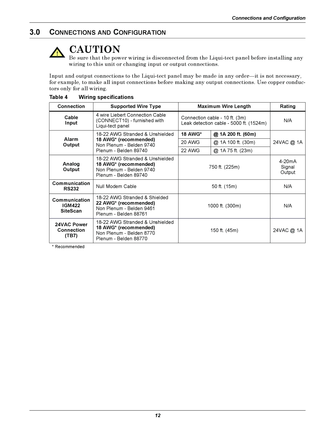 Emerson MC68HC16Z1 user manual Wiring specifications 