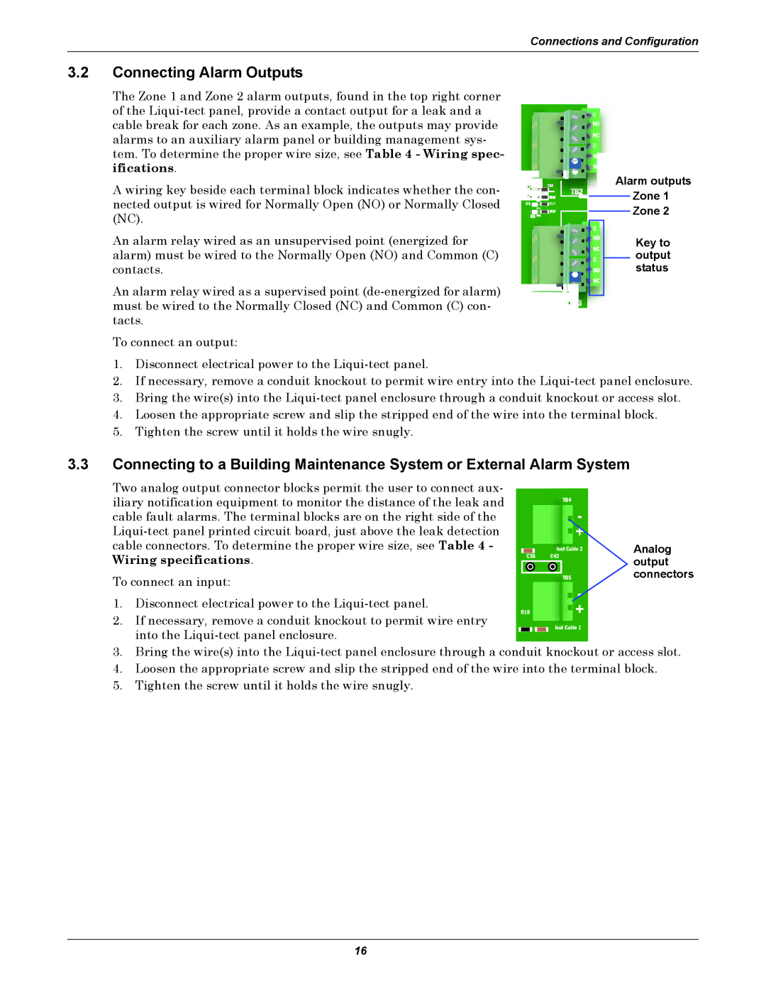 Emerson MC68HC16Z1 user manual Connecting Alarm Outputs, Alarm outputs 