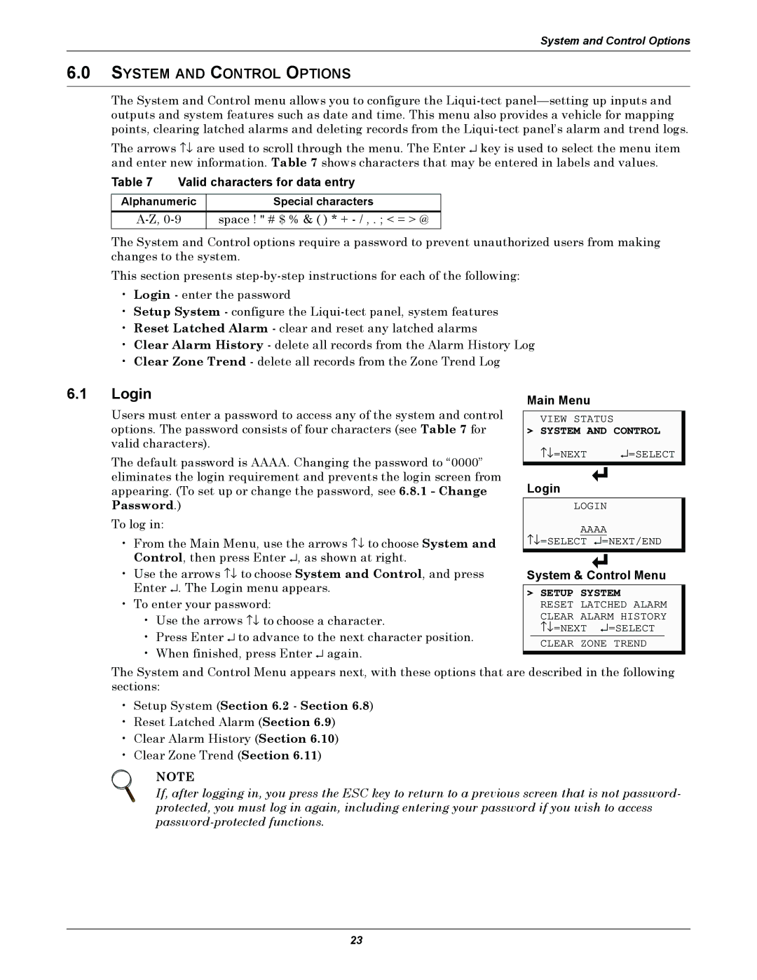 Emerson MC68HC16Z1 user manual Login, Valid characters for data entry, Alphanumeric Special characters 