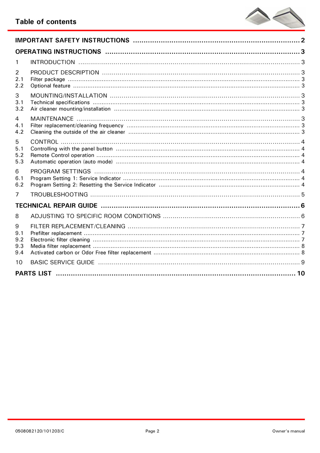 Emerson ECD1500W, MCD1200W, MCS600B, ECD1500B, ECS750B, MCS600W, MCD1200B, ECS750W, 2SD1, 2SD2 owner manual Table of contents 