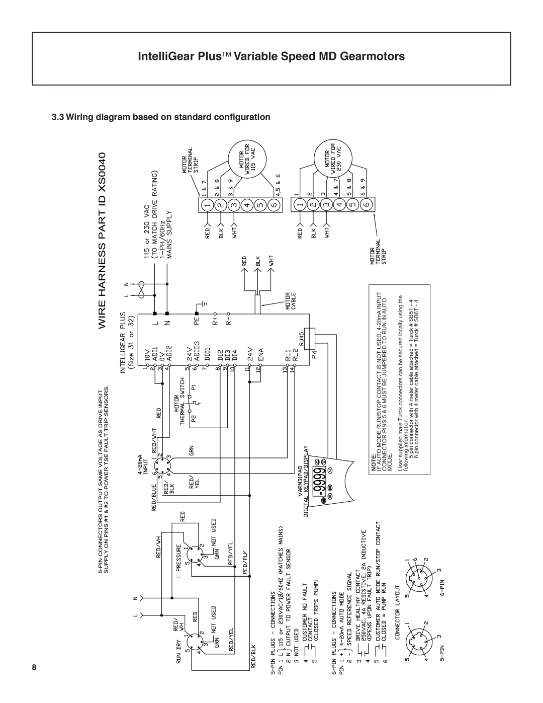 Emerson MD, BW1 Wiring diagram based on standard configuration, Connector Pins 5 & 6 Must be Jumpered to RUN in Auto Mode 