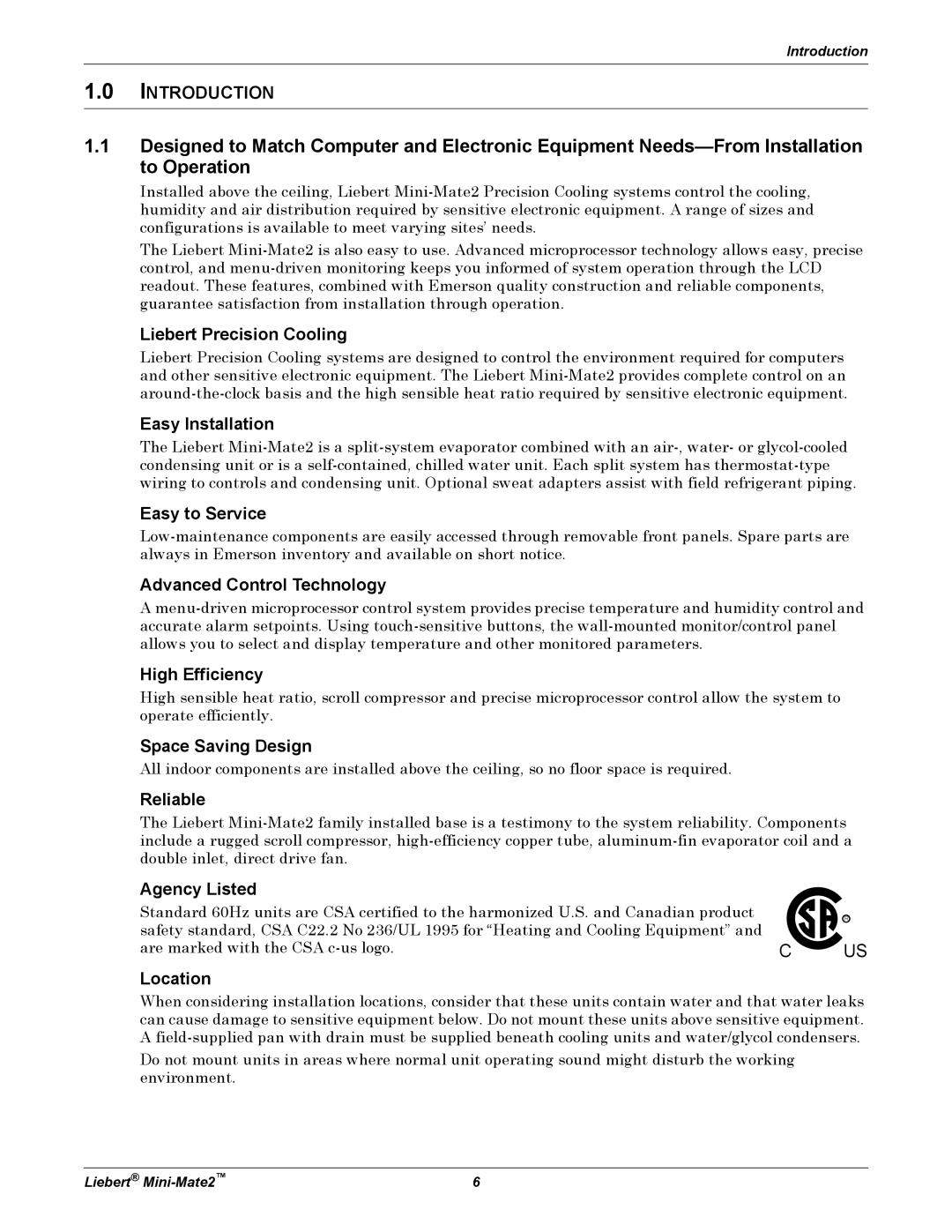 Emerson MINI-MATE2 user manual Introduction 