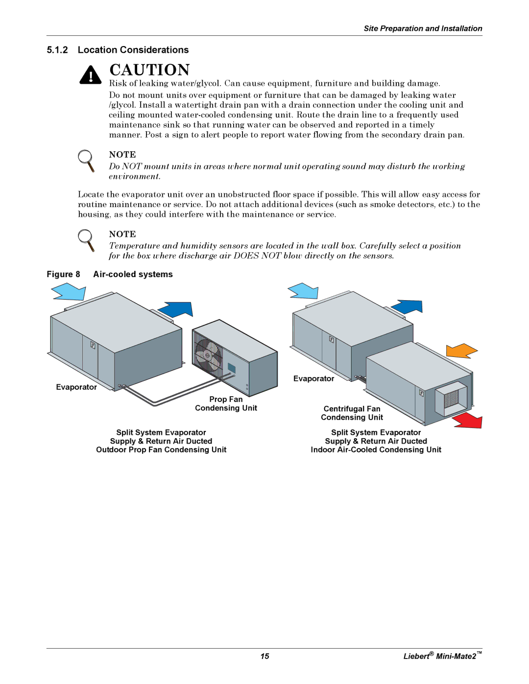 Emerson MINI-MATE2 user manual Location Considerations, Air-cooled systems 