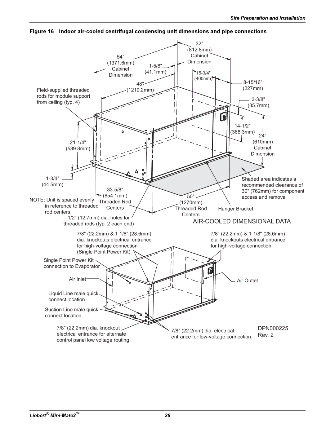 Emerson MINI-MATE2 user manual AIR-COOLED Dimensional Data 