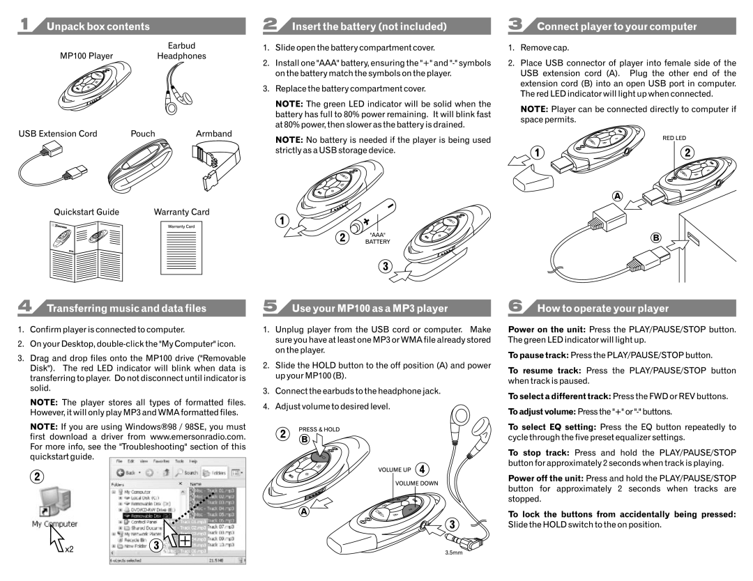 Emerson MP100 manual 