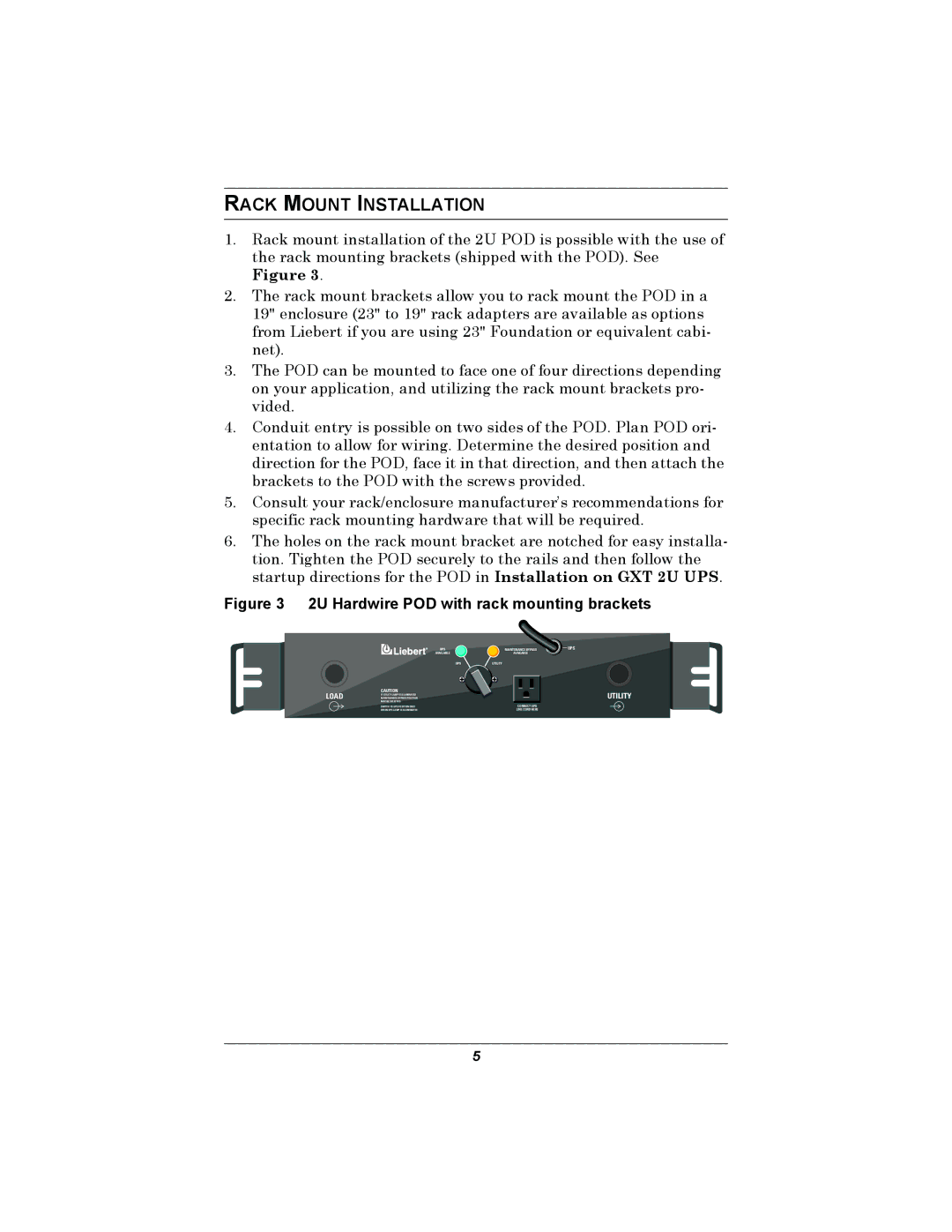 Emerson MP2-115HW user manual Rack Mount Installation, Load 