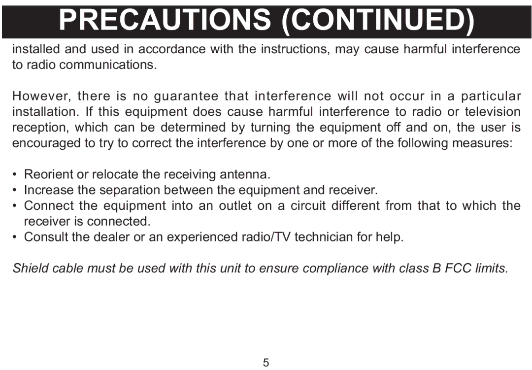 Emerson MP530 owner manual Precautions 