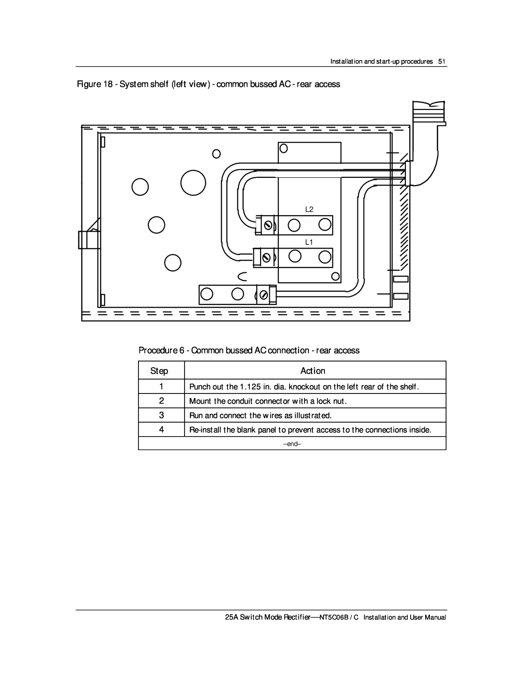 Emerson MPR25, MPR15 Series user manual System shelf left view - common bussed AC - rear access, Step 