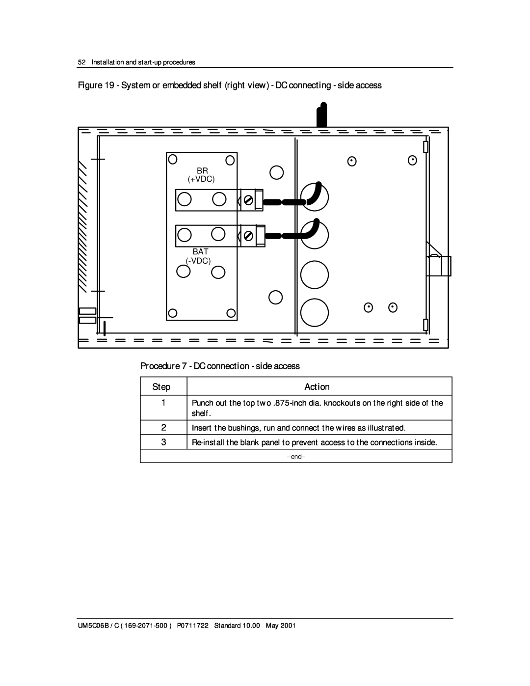 Emerson MPR15 Series, MPR25 user manual Procedure 7 - DC connection - side access, Step 