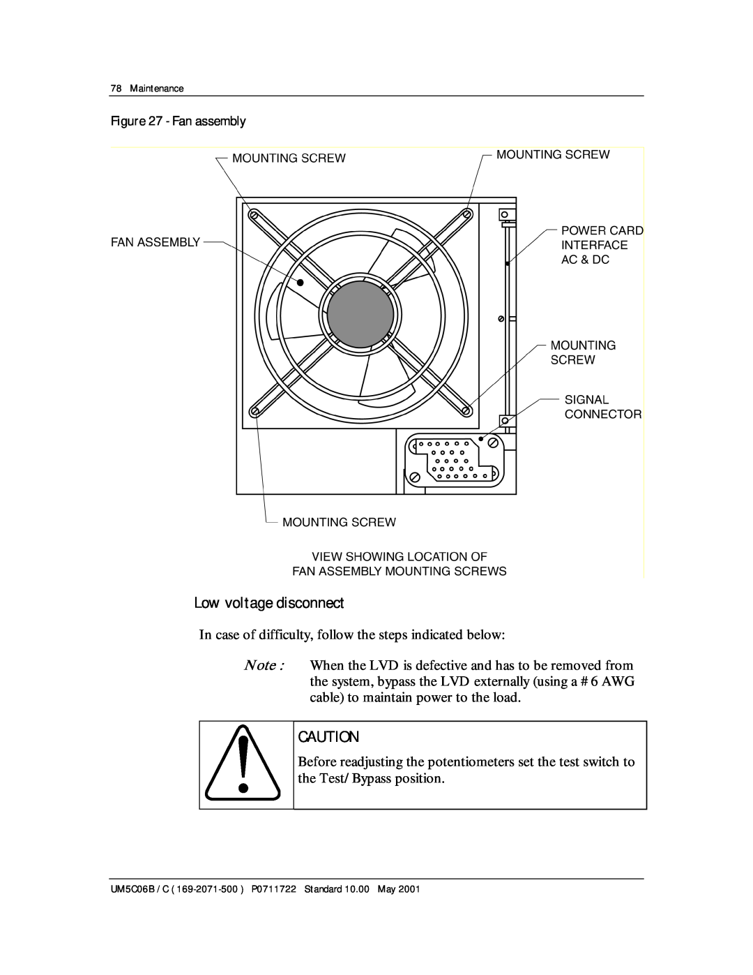 Emerson MPR15 Series, MPR25 user manual Fan assembly, Low voltage disconnect 