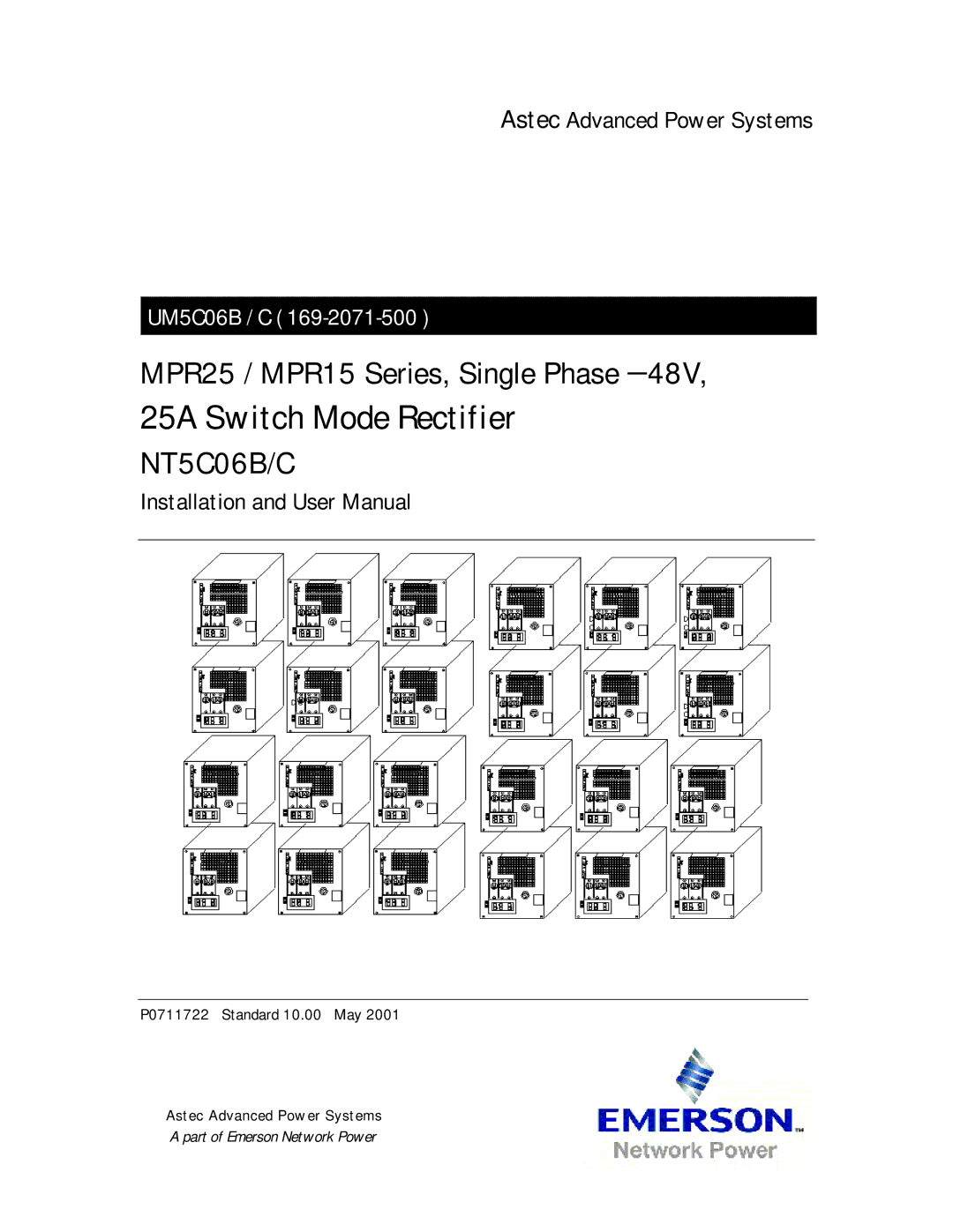 Emerson MPR25, MPR15 Series user manual 25A Switch Mode Rectifier, NT5C06B/C 