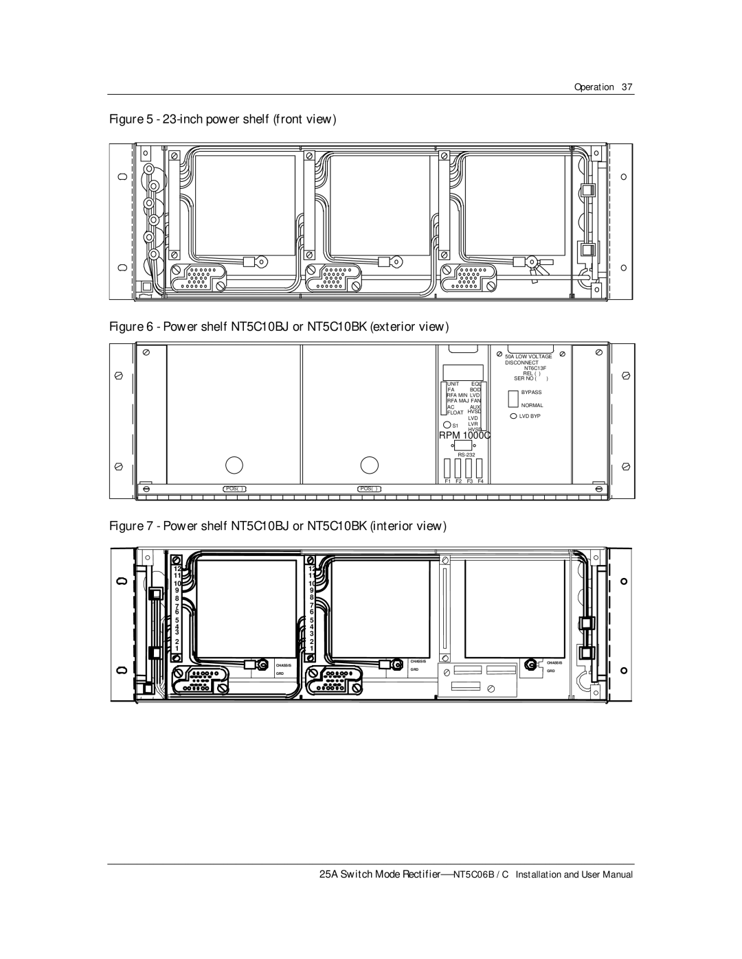 Emerson MPR25, MPR15 Series user manual inch power shelf front view 